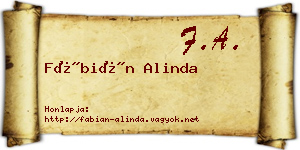 Fábián Alinda névjegykártya